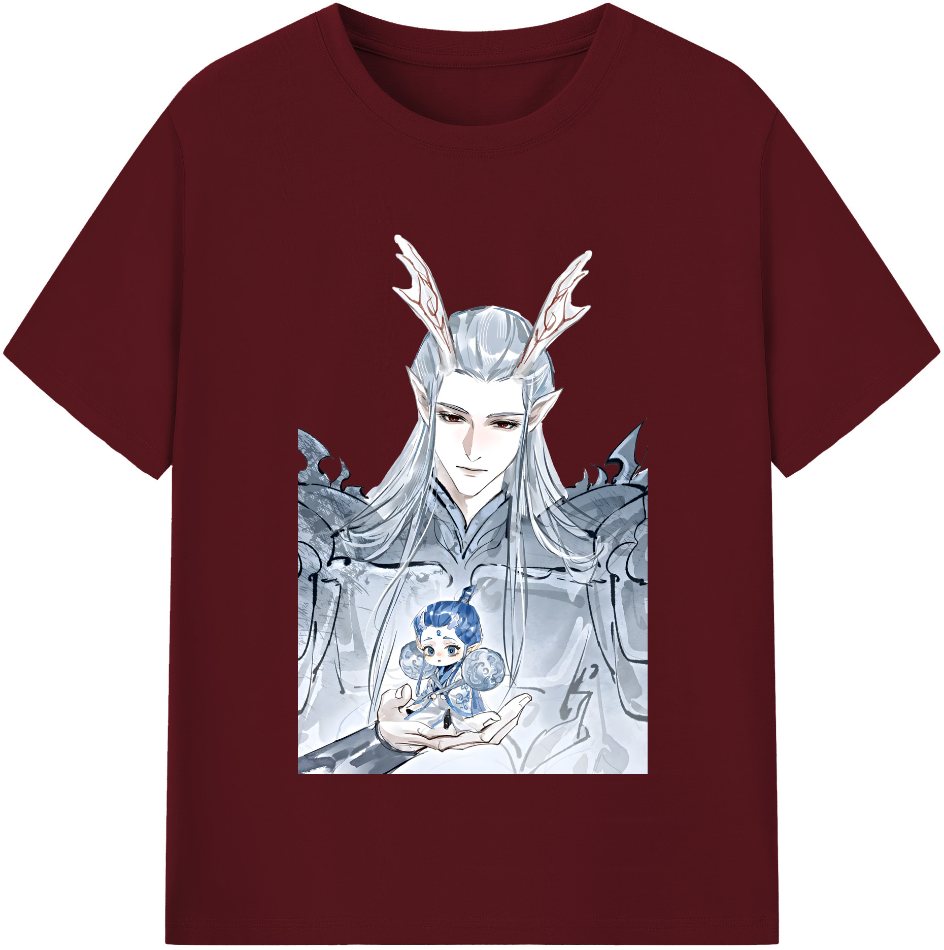 （画像用） Ne Zha 2 ナタ 魔童の大暴れ 綿100％半袖Tシャツ（フロントプリント）